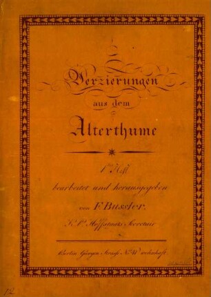 H. 1/12: Verzierungen aus dem Alterthume