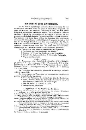Bibliotheca päda-psychologica