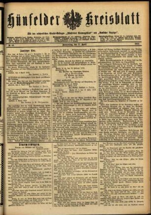 Ausgabe vom Donnerstag, den 11. April 1912.