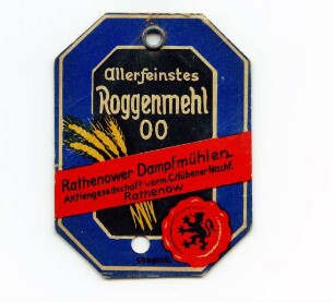 Rathenower Dampfmühlen AG, Allerfeinstes Roggenmehl 00