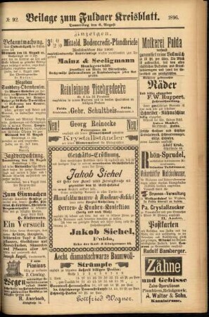 Zweite Ausgabe vom Donnerstag, den 06. August 1896.