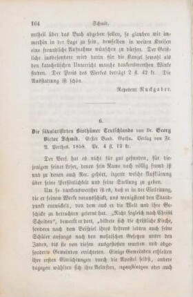 164-167 [Rezension] Schmid, Georg Viktor, Die säkularisirten Bisthümer Teutschlands