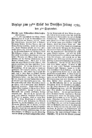 Beylage zum 35ten Stück der Deutschen Zeitung 1785