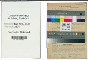 Entnazifizierung Reinhard Schroeder , geb. 23.09.1898 (Regierungsinspektor)