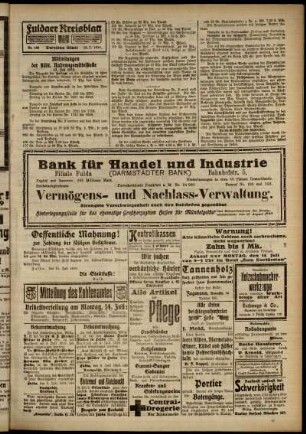 Zweite Ausgabe vom Samstag, den 12. Juli 1919.