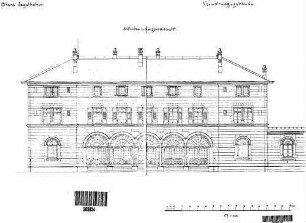 Ellwangen: Empfangsgebäude Längenansicht