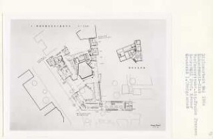 Kammermusik-Club, Berlin-Charlottenburg (Diplomarbeit bei Willy Kreuer): Grundrisse Kellergeschoss und 1. Obergschoss 1:200