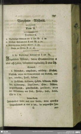 Vierzehender Abschnitt. Vom oe