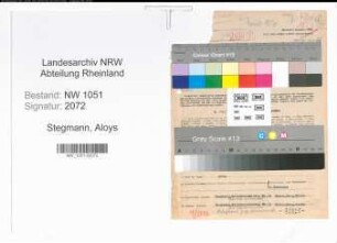 Entnazifizierung Aloys Stegmann , geb. 08.05.1891 (Polizist)