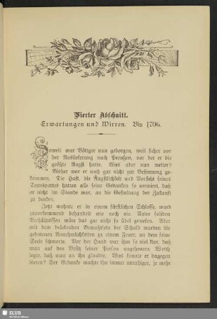 Vierter Abschnitt : Erwartungen und Wirren. Bis 1706