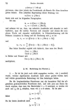 § 34. Herleitung des Factor j0.