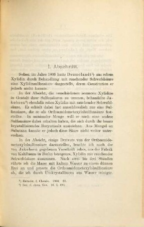 Ueber einige Derivate der Orthoamidometaxylolsulfonsäure