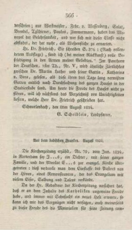 366-373 Aus dem badischen Franken. August 1824