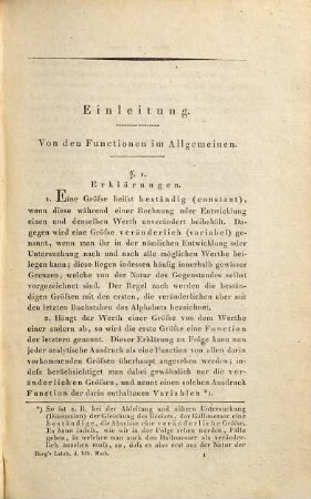 Ausführliches Lehrbuch der höhern Mathematik : mit besonderer Rücksicht auf die Zwecke des practischen Lebens, 1. Die Lehre von den Functionen, höhern Gleichungen, unendlichen Reihen u. s. w., endlichen Differenzen und Summen