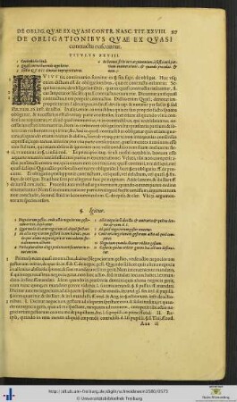 Titulus XXVIII. De obligationibus quae ex quasi contractu nascuntur.