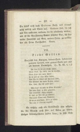 VII. Liebe Gottes.