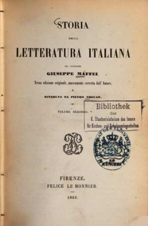 Storia della letteratura italiana di Giuseppe Maffeí, 2