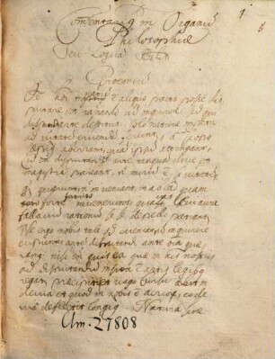 Commentarius in Aristotelis Organum - BSB Clm 27808