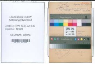 Entnazifizierung Bertha Neumann , geb. 23.09.1902 ()