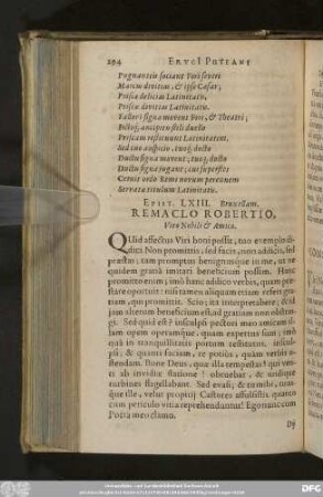 Epist. LXIII. Bruxellam. Remaclo Robertio, Viro Nobili & Amico.