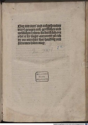 Clag antwurt- vnd auszgesprochne vrteyl gezogen ausz geystlichen vnd weltlichen rechten