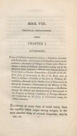 Book VIII. Political institutions