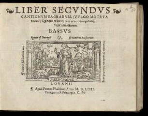 Liber secundus cantionum sacrarum ... quinque et sex vocum. Bassus