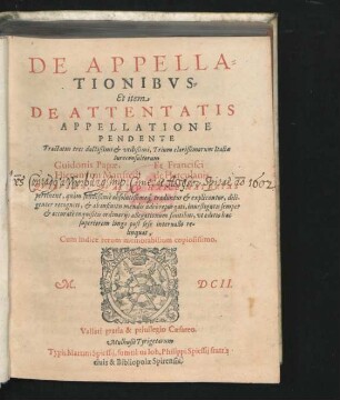 De Appellationibus, Et item De Attentatis Appellatione Pendente
