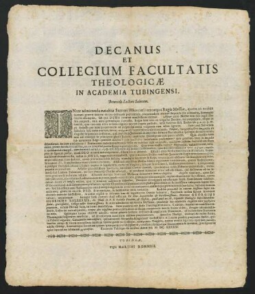 Decanus Et Collegium Facultatis Theologicae...