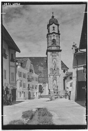 Mittenwald. Kirche und Goethehaus