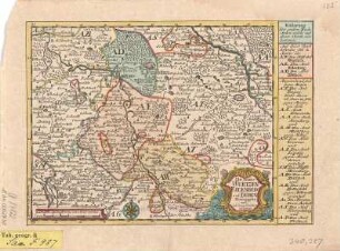 Karte der Ämter Wurzen, Eilenburg und Düben, ca. 1:300 000, Kupferstich, vor 1745