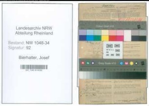 Entnazifizierung Josef Bierhalter , geb. 08.07.1888 (Stadtsekretaer)
