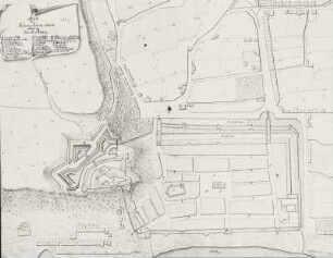 Pirna, Festung Sonnenstein, Lageplan, 1. H. 18. Jh.