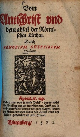 Vom Antichrist und dem abfal der Römischen Kirchen