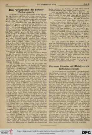 Neue Erwerbungen der Berliner Nationalgalerie