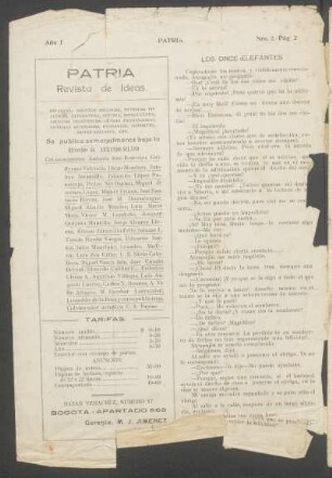 Los once elefantes : (Traducido del francés para "Patria")