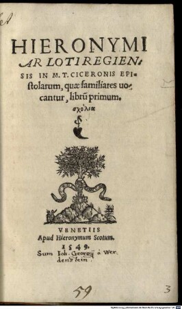 In Ciceronis epistolarum familiarum libr. I. scholia