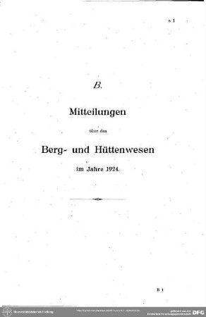 Mitteilungen über das Berg- und Hüttenwesen. Bergbau