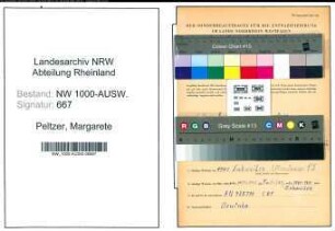 Entnazifizierung Margarete Peltzer, geb. 24.04.1920 ()