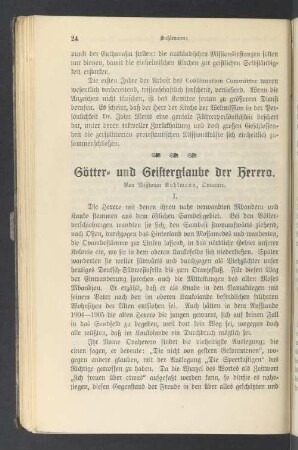 Götter- und Geisterglaube der Herero