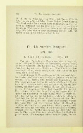 VI. Die bayerschen Markgrafen. 1323 - 1373