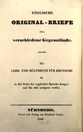 Letters on various subjects
