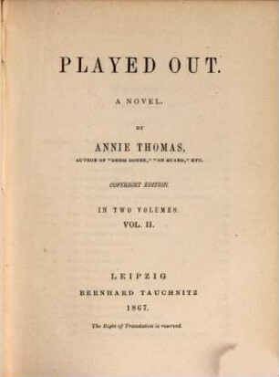 Played out : a novel. 2