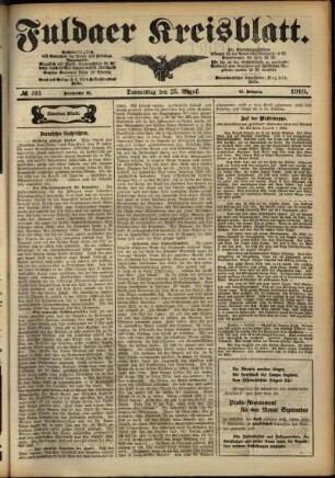 Zweite Ausgabe vom Donnerstag, den 25. August 1910.