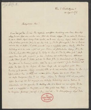 Brief an Friedrich Wilhelm Jähns : 28.04.1876