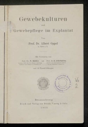 Gewebekulturen und Gewebepflege im Explantat