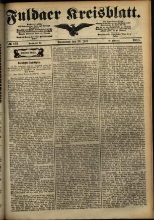 Zweite Ausgabe vom Samstag, den 30. Juli 1910.