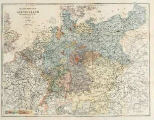 Neueste Reise-Karte von Deutschland und den angrenzenden Ländern mit Angabe aller Eisenbahnen