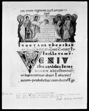 Perikopenbuch — Taufe Christi im Jordan, Folio 16verso