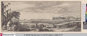 [Landschaft mit einem Mann an einem Schöpfbrunnen; Landscape with a Man at a Draw-Well]